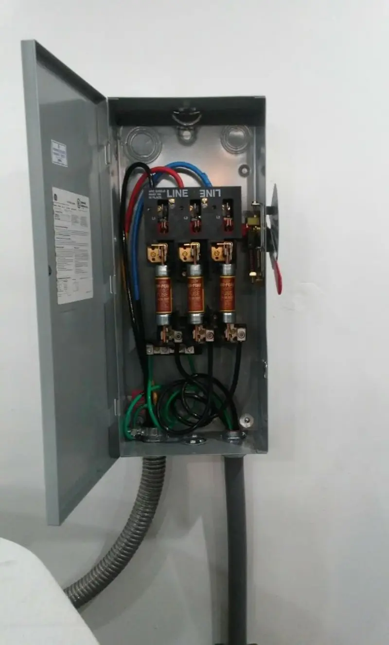 Three-phase disconnect switch installed for Electrical Wiring & Rewiring in Moscow